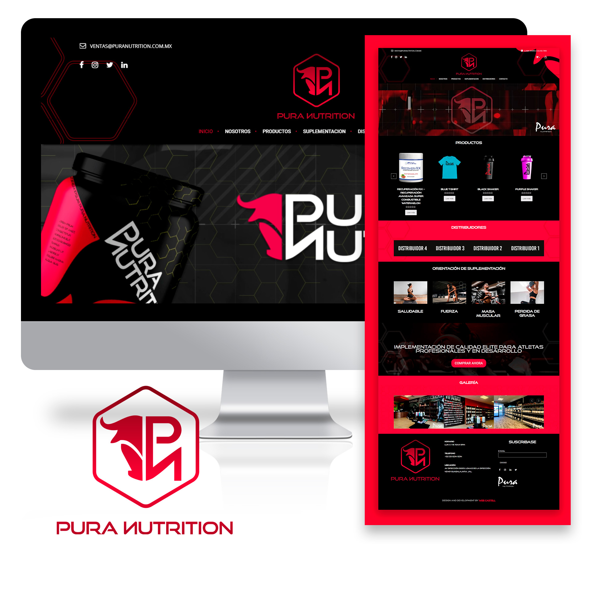 Pura Nutrition – Sitio web